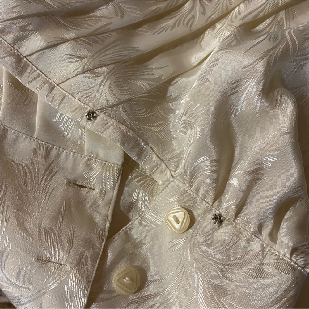 Nilani Vintage Ivory Jacquard Lace Trimmed Dress - Picture 6 of 15